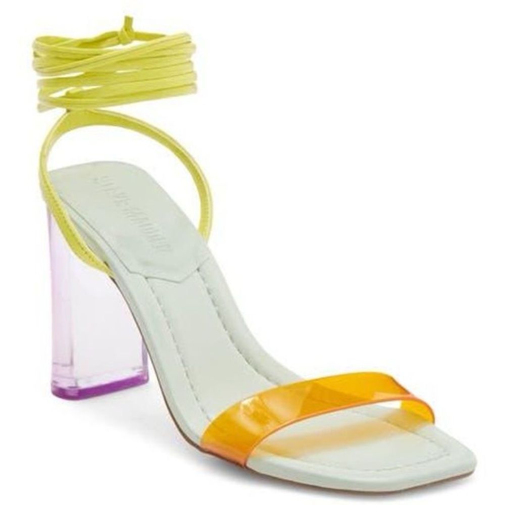 Steve Madden
Women's Yellow Elvy Ankle
Wrap Block Heel‎ Sandal Size 7.5